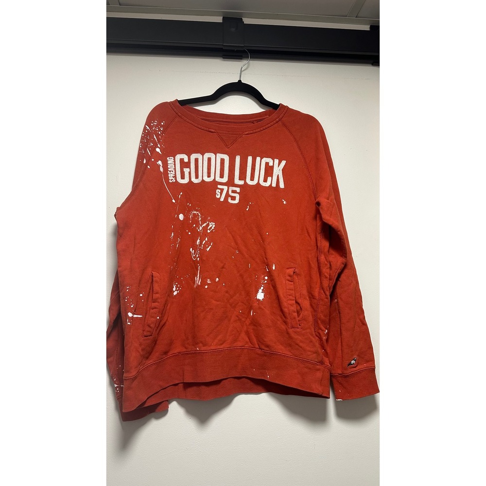 Staple Pigeon Mens Orange Spreading Good Luck 75 Paint Splatter Sweatshirt L
